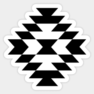 Aztec Stylized Symbol Black and White Sticker